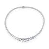 Fashion Jewelry Tennis Choker Necklace 925 Silver Cubic Zirconia Tennis Chain Necklace 