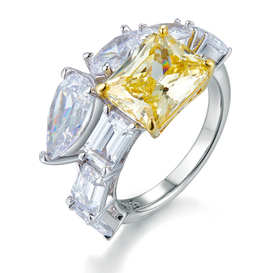 Fashion Goose Yellow Zircon Ring Jewelry 